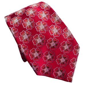 Ermenegildo Zegna 100% silk floral embroidered neck tie 4” w